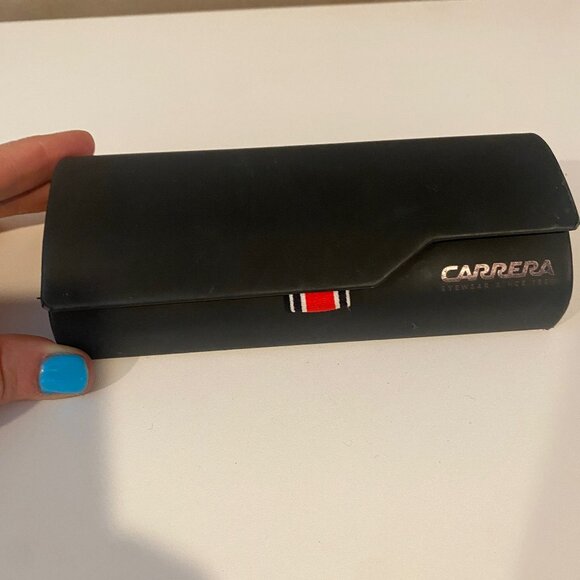 Carrera Sunglasses Eyewear Case Black with Red White Stripe‎ Ribbon - Picture 1 of 4